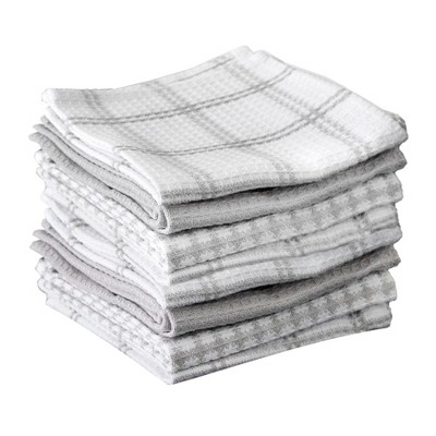 T-fal Coordinating Flat Waffle Weave Dish Cloth, Eight Pack