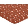 Sweet Jojo Designs Boy or Girl Gender Neutral Unisex Baby Fitted Crib Sheet Boho Rust Orange and White - 3 of 4