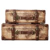 Vintiquewise Old World Map Leather Vintage Style Suitcase with Straps, Set of 2 - image 3 of 4