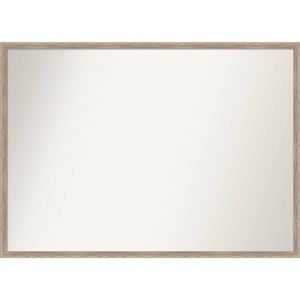 39" x 28" Non-Beveled Hard Wedge Whitewash Wood Wall Mirror - Amanti Art: Modern Rectangular, Includes Mounting Hardware - 1 of 4