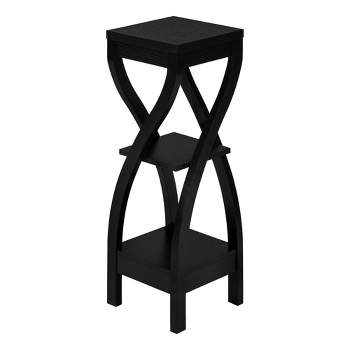3 Tier 2 Shelf Twisted Leg Side Table Black - EveryRoom