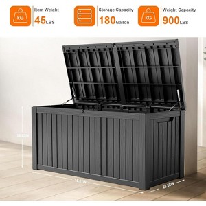 YARDGRACE large gallon resin deck box, lockable terrace indoor and outdoor storage box, waterproof storage box - 1 of 4