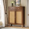 Hommoo Rattan Shoe Cabinet with Doors and Drawer - 4 of 4