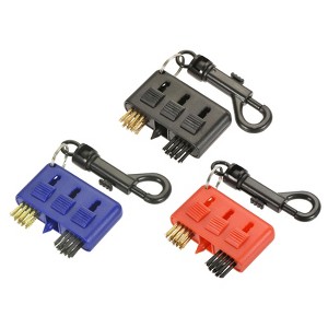 Unique Bargains Dust Groove Cleaner with Plastic Clip Portable Golf Club Brush Red Blue Black 3 Pcs - 1 of 4