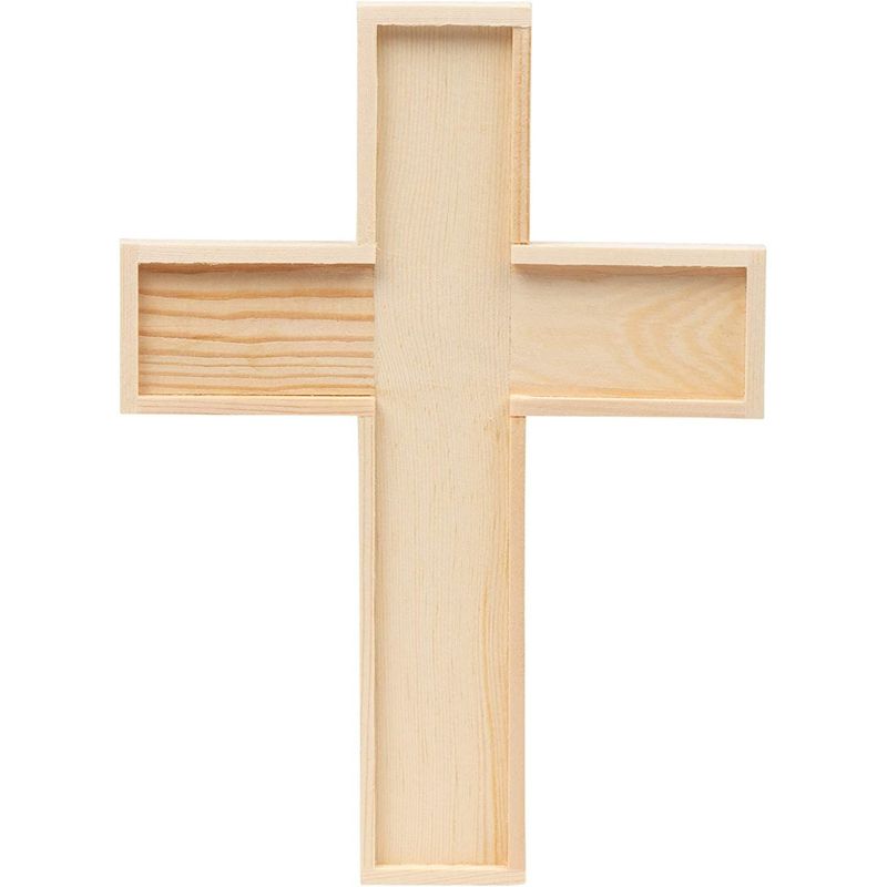 Bright Creations 12 Pack Unfinished Wooden Cross Cutouts for Church, Sunday School Crafts, DIY Home Wall Decor, 8.9 x 6.5 In, 4 of 6