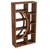 Resenkos Wood Bookshelf, 5-Tier Display Shelf, Storage Shelving Unit for Home Office, Brown - 4 of 4