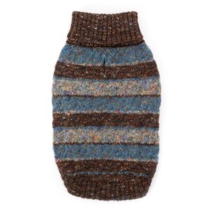 Tweed Stripe Turtleneck - Sleeveless Pullover Dog Sweater by The Worthy Dog - 1 of 1