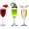 Men's Design By Humans Red Wine Glass Santa Elf Hat Reindeer Horn Christmas By Forever9 T-Shirt - 2 of 4