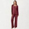 Anna-Kaci Women's 2-Piece Set Off-Shoulder Ribbed Knit Design Long Sleeve Top and Wide Leg Pants - 4 of 4