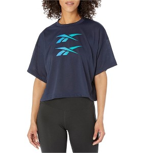 Reebok Womens Logo Graphic T-Shirt, Blue, X-Large - 1 of 1