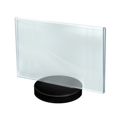 Azar Displays 11"W x 8.5"H Horizontal Frame on a Weighted Black Round Base, 10-Pack