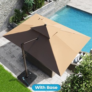 Crestlive Products 10' x 13' Patio Cantilever Umbrella Offset Double Top High-strength Aluminum Pole with 360°Rotation 5 Heights Adjustable Umbrella - 1 of 4