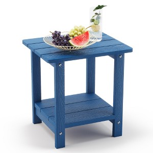 Arceso Adirondack Outdoor Side Table, 2-Tier HDPS Patio End Table Weather Resistant, Morden Side Table for Patio, Pool, Porch - 1 of 4