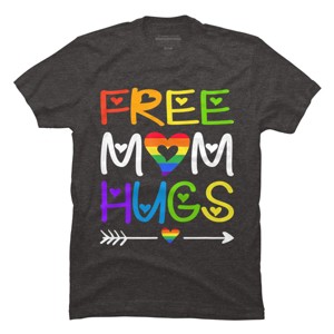 Adult Design By Humans Rainbow Free Mom Hugs Pride Arrow By Avocato T-Shirt - 1 of 2