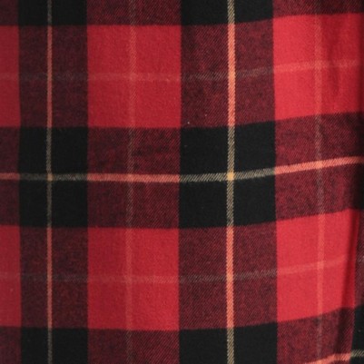 red black plaid 100% cotton flannel