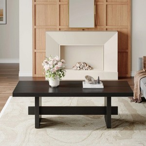 Hommoo Rectangular Coffee Table Black - 1 of 4