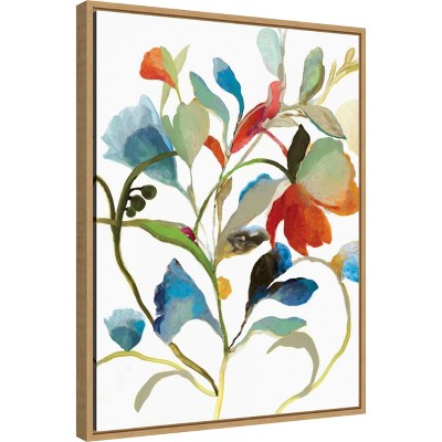 Colorful Botanical Watercolor Canvas Print for Kids, 18" x 24"