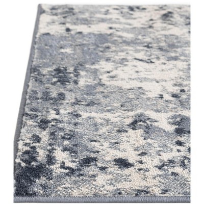 Vintage Blue Square Synthetic Easy Care Area Rug