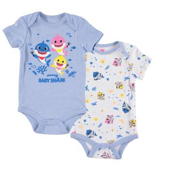 Pinkfong Baby Shark 2 Pack Bodysuits Newborn 