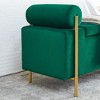Upholstered Linen Storage Bench with Cylindrical Arms and Iron Legs for Hallway Living Room Bedroom - 4 of 4