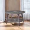 2-Tier Round Coffee Table with Storage, 31.5 Inch Mid-Century Modern Center Table with Tapered Legs - 4 of 4