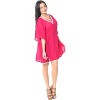 LA LEELA Women's Beach Cover Up Swimsuit Tunics M-L Pink AC504 - 4 of 4