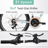 NAYSAYE Bicycles 26 Inch Mountain Bike 21 Speeds Front Suspension Carbon Steel Frame for Off Road, White, 69"*27"*39" - 2 of 4