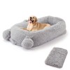 Human Dog Bed, 71''x45''x12'' Large Dog Bed with Blanket & 2 Side Storage Pockets, Portable Handle, Removable Cover, Human Size Dog Bed - 4 of 4