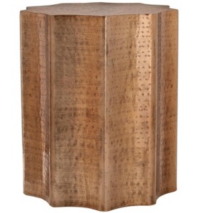 Accent Table Drum Side End Nightstand Lamp Living Room Bedroom Copper Metal Contemporary Modern - 1 of 4