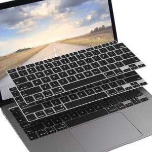 Insten 2 Pack Keyboard Cover Protector Compatible with 2020 Macbook Air 13", Ultra Thin Silicone Skin, Tactile Feeling, Anti-Dust, Black - 1 of 4