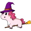 Junior's Design By Humans Witch Unicorn Halloween T Shirt By thebeardstudio T-Shirt - 2 of 3