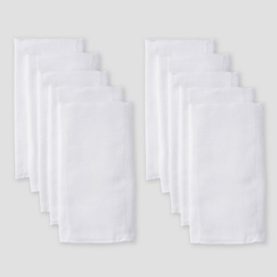 10 Ct 20”x 14” Gerber Birdseye 100% Cotton 3-Ply Prefold Cloth Diapers White 