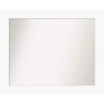 34" x 28" Non-Beveled Cabinet White Wall Mirror - Amanti Art