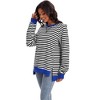 ATHLECHIC Women's Split Hem Striped Color Block Crew Neck Casual Oversized Sweatshirt Shirt Tops - 3 of 4