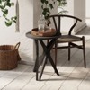 JIONJOY Modern Farmhouse Pedestal End Table - Distressed Round Side Table with Star Tripod Base for Living Room - 2 of 4