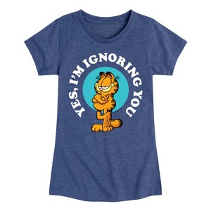 Girls' - Garfield - Ignoring You Fitted Short Sleeve Graphic T-Shirt - 1 of 4