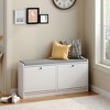 PDTEND 39.76" Shoe Storage Bench Entryway Bench with Storage and Cushion, Shoe Storage Cabinet for Entryway - 3 of 4