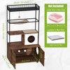 Cat Litter Box Cabinet with Shelves, Hanging Bed, and Play Features - Multi-Level Cat House - 4 of 4