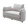 Sapphtopaz Foldable Sleeper Sofa Pull Out Couch Linen 3 Seat Round Sofa Bed Adjustable Futon Sofa Bed with 3 Pillows Couches for Living Room - 2 of 4