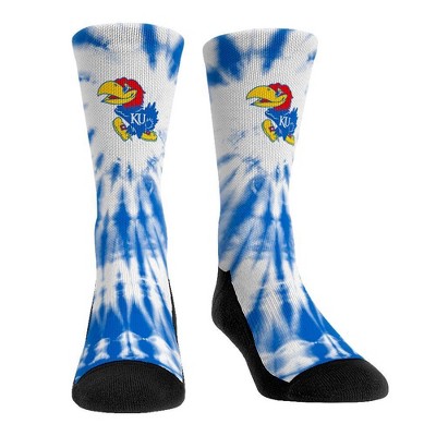 NCAA Kansas Jayhawks Adult Tie Dye Socks - L/XL