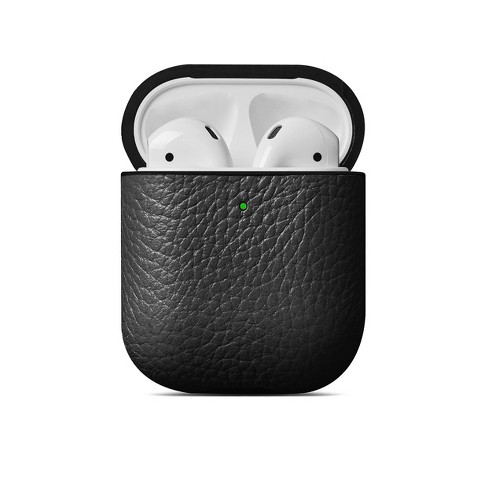 Black leather airpod online case