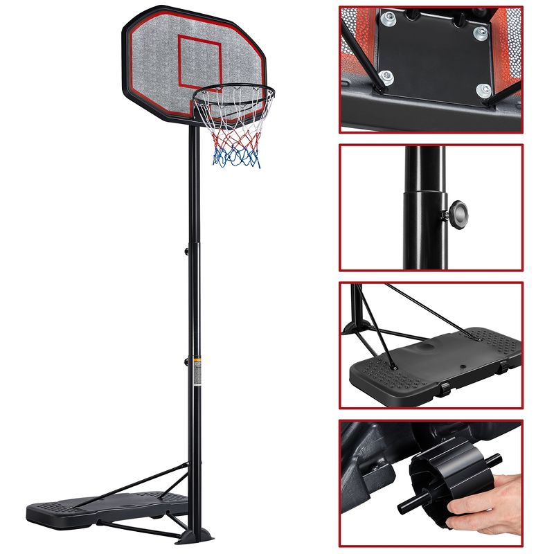 Yaheetech 43-inch Portable Basketball Hoop 9-12ft Adjustable Height Basketball Hoop System for Outdoors, 5 of 11