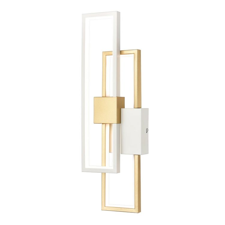 Claxy Gold LED Wall Sconce Modern Rectangle, 1 of 8