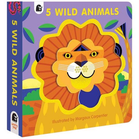 5 Wild Animals - (5 Wild) by Happy Yak (Board Book)