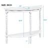 FURNIinspire Console Tables Circular Curved Half-Moon Console Table with Open Shelf, Wood Entryway Table for Living Room, White, 15"*42"*33.6" - 3 of 4