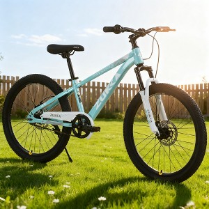 KWPZQEB 24 Inch Mountain Bike, Outdoor Cycling Bike with Adjustable Saddle & Handlebar, Kids' Bicycles with Steel Frame for Boys and Girls, Blue/Pink - 1 of 4