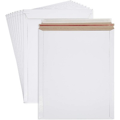 Juvale 25-Pack White Rigid Mailing Envelopes Document Stay Flat Mailers Self Seal Flap, 13 x 17.5 in