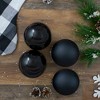 Northlight 4ct Black 2 Finish Glass Ball Christmas Ornaments 4" (100mm) - 3 of 4