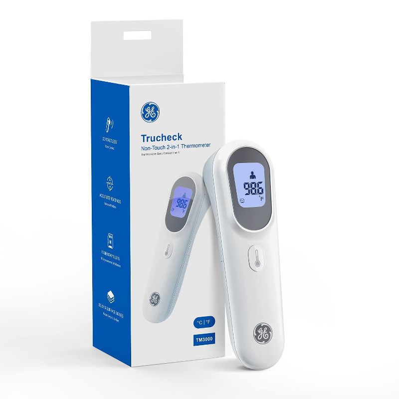 GE Truvitals Digital Forehead Thermometer for Adults, Kids and Babies, Non-Contact Temperature Scanner, Instant Reading, Fever Alert (TM3000), 3 of 9
