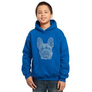 LA Pop Art Boy's Word Art Hooded Sweatshirt - French Bulldog - 1 of 4